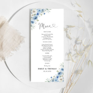 Dusty Blue Ivory Wedding Ceremony Menu