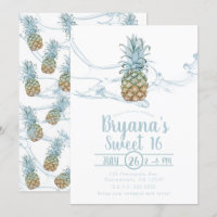 Dusty Blue Juicy Pineapple Summer Sweet 16 Party