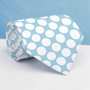 Dusty Blue Jumbo Polka Dots Custom Necktie