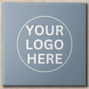 Dusty Blue l Professional Business Logo Branded  Tile