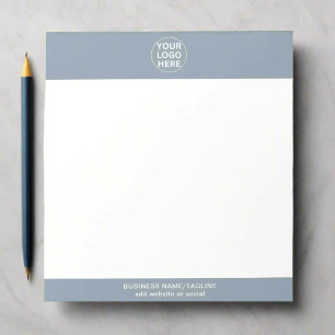 Dusty Blue l Professional Business Logo & Text Notepad