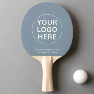 Dusty Blue l Professional Business Logo & Text  Ping Pong Paddle