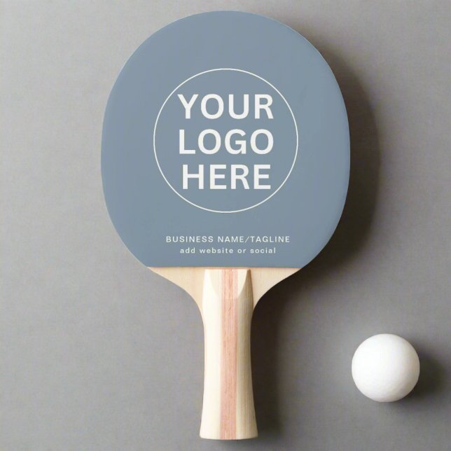 Dusty Blue l Professional Business Logo & Text  Ping Pong Paddle (Creator Uploaded)