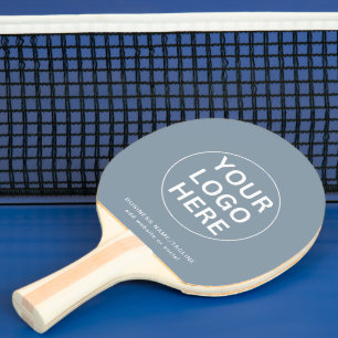 Dusty Blue l Professional Business Logo & Text  Ping Pong Paddle