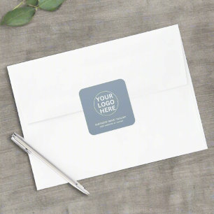 Dusty Blue l Professional Business Logo & Text Square Sticker