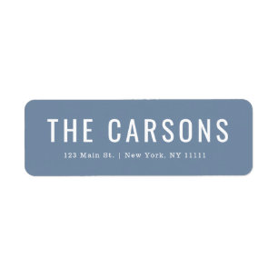 Dusty Blue Large Lettering Return Address Label