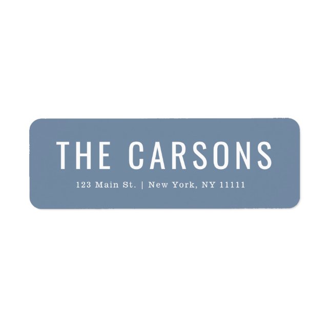 Dusty Blue Large Lettering Return Address Label (Front)