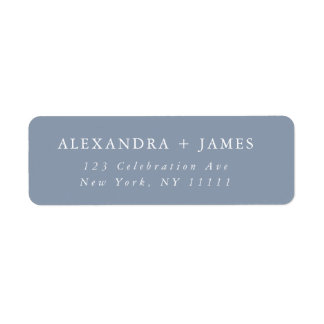 Dusty Blue Large Text Modern Return Adresse Label