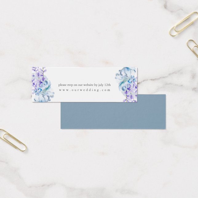 Dusty Blue Lavender Floral Mariage Website RSVP (Bureau)