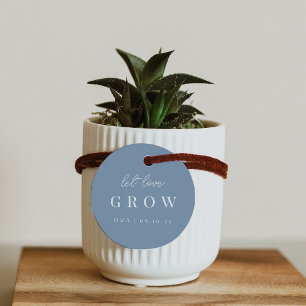 Dusty Blue Let Love Grow Plant or Seed Favour Tags