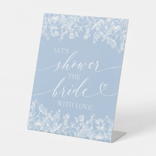 Dusty Blue Let's Shower The Bride With Love Sign (Front)