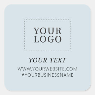 Dusty Blue Logo Business Thank you Custom Package Square Sticker