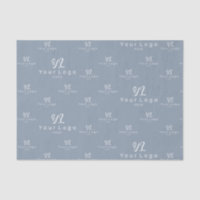 Dusty Blue Logo pattern Business Brand Packaging