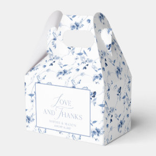 Dusty Blue “Love and Thanks” Wedding Favor Box