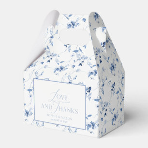 Dusty Blue “Love and Thanks” Wedding Favor Box