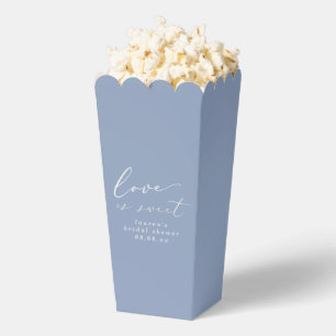 Dusty Blue Love is Sweet Bridal Shower Popcorn Favor Box