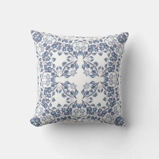 Dusty Blue Mandala  Throw Pillow