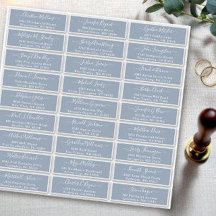 Dusty Blue Mariage Étiquettes de adresse invités