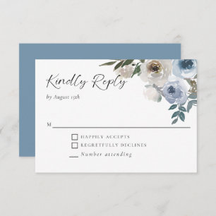 Dusty Blue Mariage Floral Elegant Kindly Réponse