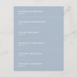 Dusty Blue Mariage Place Carte do-it-yourself