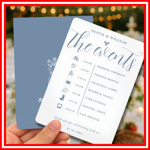Dusty Blue Mariage Programme de l'ordre des événem