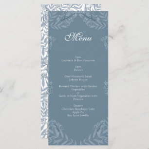 Dusty Blue Mariage Vintage Botanique Menu