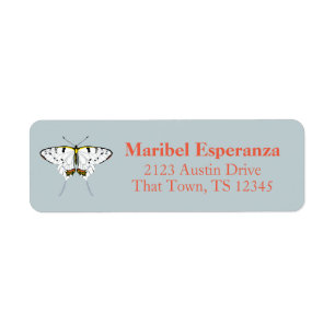 Dusty Blue Mariposa Butterfly Address Label
