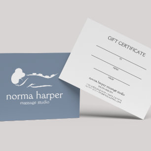 Dusty Blue Massage Therapist  Day Spa Gift Card