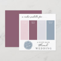 Dusty Blue Mauve & Blush Pink Colour Palette Card