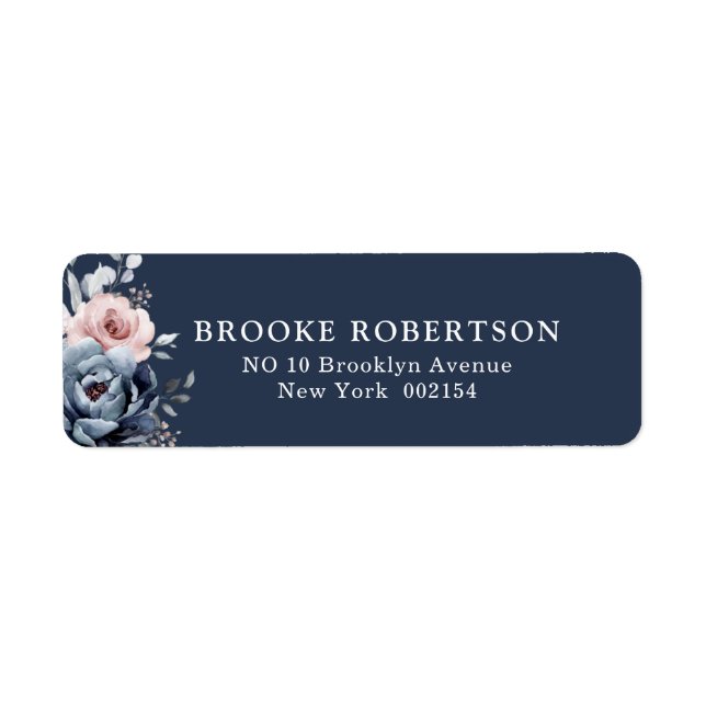 Dusty Blue Mauve Rose Pink Slate Floral Wedding  L (Front)