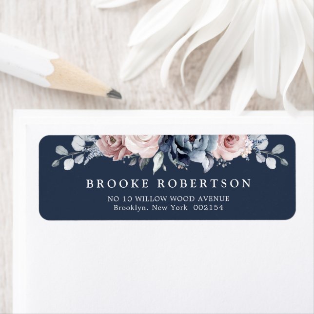 Dusty Blue Mauve Rose rose ardoise Mariage floral  (En situation)