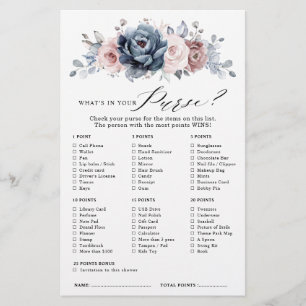 Dusty Blue Mauve Rose Slate Bridal Shower Game