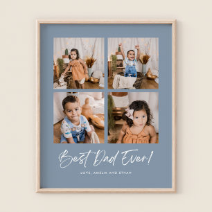 Dusty Blue Meilleur Papa Ever Quatre Poster Photo