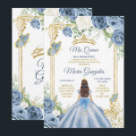 Dusty Blue Mexcian Girl Floral Sweet 16th Birthday Invitation<br><div class="desc">Dusty Blue Mexcian Girl Floral Sweet 16th Birthday Invitation</div>