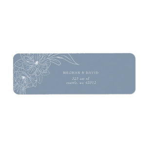 Dusty Blue Minimal Élégant Mariage floral croquis