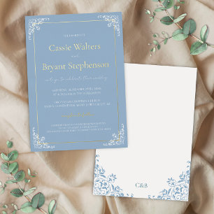Dusty Blue Minimal Elegant Old Money Wedding