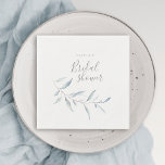 Dusty blue minimal greenery bridal shower party napkin<br><div class="desc">Modern minimal watercolor botanical foliage greenery design in dusty blue colour,  simple and elegant,  great party paper napkins for bridal shower,  modern wedding,  rustic wedding,  and botanical garden wedding. 
See all the matching pieces in collection.</div>