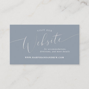 Dusty Blue Minimal Wedding Website   Enclosure Card