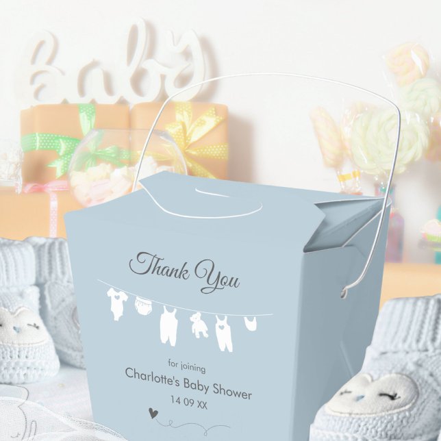 Dusty Blue Minimalist Baby Boy Shower Favor Box (Dusty Blue Minimalist Baby Boy Shower Favor Boxes ©Susanne Sachers - Sunny Mind 🌞)