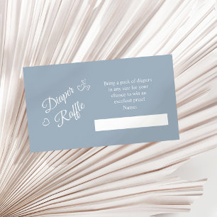 Dusty Blue Minimalist Baby Shower Diaper Raffle Enclosure Card