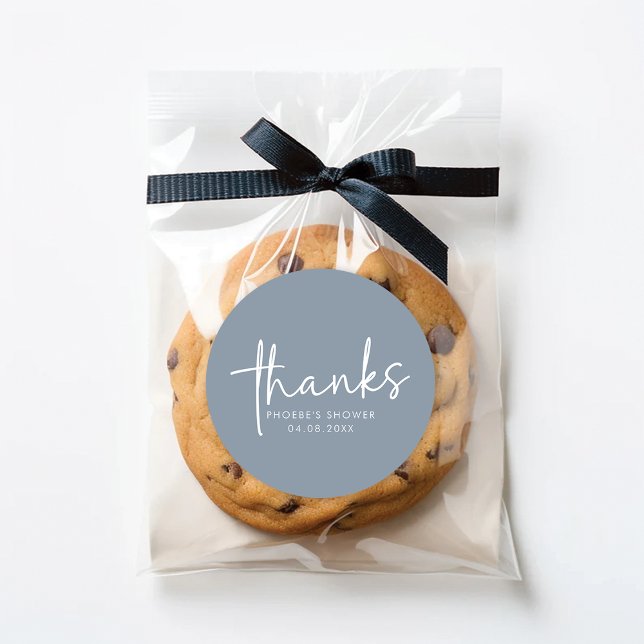 Dusty Blue Minimalist Bridal Shower Favour Sticker (Creator Uploaded)