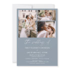 Dusty Blue Minimalist Elegant Photo Wedding