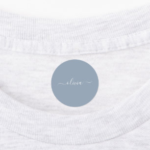 Dusty Blue Minimalist Modern Monogram Elegant
