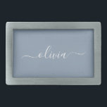 Dusty Blue Minimalist Modern Monogram Elegant  Belt Buckle<br><div class="desc">Introducing our Dusty Blue Minimalist Modern Monogram Elegant Collection: Elevate your style with understated sophistication and timeless charm. Our collection features minimalist designs in a soothing dusty blue hue, enhanced with elegant monograms tailored to your personal taste. From refined stationery to versatile accessories, each piece in our collection is meticulously...</div>