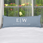 Dusty Blue Minimalist Modern Monogram Elegant Body Pillow<br><div class="desc">Introducing our Dusty Blue Minimalist Modern Monogram Elegant Collection: Elevate your style with understated sophistication and timeless charm. Our collection features minimalist designs in a soothing dusty blue hue, enhanced with elegant monograms tailored to your personal taste. From refined stationery to versatile accessories, each piece in our collection is meticulously...</div>