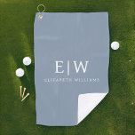 Dusty Blue Minimalist Modern Monogram Elegant Golf Towel<br><div class="desc">Introducing our Dusty Blue Minimalist Modern Monogram Elegant Collection: Elevate your style with understated sophistication and timeless charm. Our collection features minimalist designs in a soothing dusty blue hue, enhanced with elegant monograms tailored to your personal taste. From refined stationery to versatile accessories, each piece in our collection is meticulously...</div>