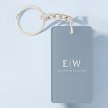 Dusty Blue Minimalist Modern Monogram Elegant Keychain<br><div class="desc">Introducing our Dusty Blue Minimalist Modern Monogram Elegant Collection: Elevate your style with understated sophistication and timeless charm. Our collection features minimalist designs in a soothing dusty blue hue, enhanced with elegant monograms tailored to your personal taste. From refined stationery to versatile accessories, each piece in our collection is meticulously...</div>