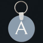 Dusty Blue Minimalist Modern Monogram Elegant  Keychain<br><div class="desc">Introducing our Dusty Blue Minimalist Modern Monogram Elegant Collection: Elevate your style with understated sophistication and timeless charm. Our collection features minimalist designs in a soothing dusty blue hue, enhanced with elegant monograms tailored to your personal taste. From refined stationery to versatile accessories, each piece in our collection is meticulously...</div>