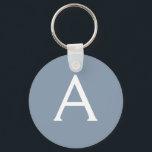 Dusty Blue Minimalist Modern Monogram Elegant  Keychain<br><div class="desc">Introducing our Dusty Blue Minimalist Modern Monogram Elegant Collection: Elevate your style with understated sophistication and timeless charm. Our collection features minimalist designs in a soothing dusty blue hue, enhanced with elegant monograms tailored to your personal taste. From refined stationery to versatile accessories, each piece in our collection is meticulously...</div>