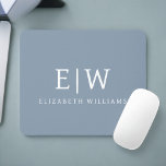 Dusty Blue Minimalist Modern Monogram Elegant Mouse Pad<br><div class="desc">Introducing our Dusty Blue Minimalist Modern Monogram Elegant Collection: Elevate your style with understated sophistication and timeless charm. Our collection features minimalist designs in a soothing dusty blue hue, enhanced with elegant monograms tailored to your personal taste. From refined stationery to versatile accessories, each piece in our collection is meticulously...</div>